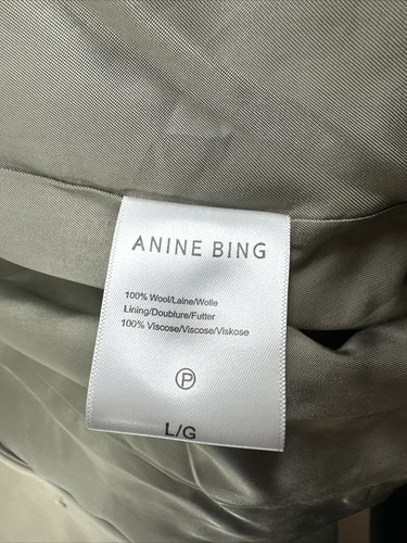 Pre-owned Annie Bing Women's Quinn Oversized Wool Blazer Olive Army Color Size Large In Olive/army