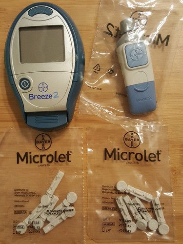 NEW Bayer's Breeze 2 Blood Glucose Monitoring System KIT 1440D uses 10 test disc