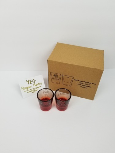 12 Bacardi Fuego Shot Glass 35ml 1oz Red & Clear New Set of 12 Canadian Seller