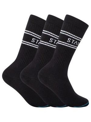 

Мужские повседневные базовые носки Stance, 3 пары, черные, Черный