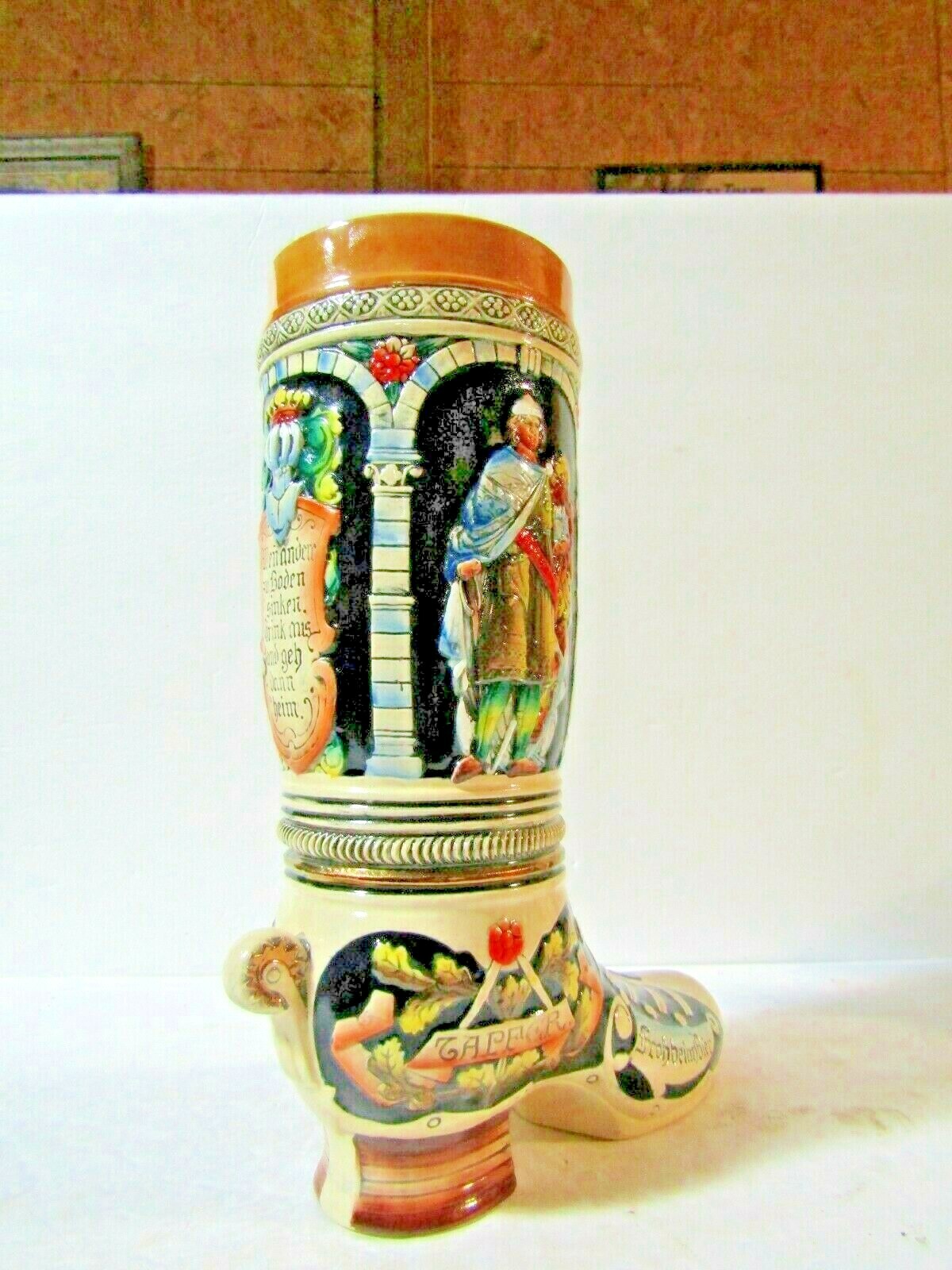 King 7400 Limited Edition Cobalt Boot Character German Stein 12 In Tall