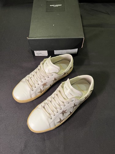 SAINT LAURENT サンローラン　フラットシューズ　スタッズ　38 SAINT LAURENT GLITTER STAR WOMENS SNEAKERS SHOES SIZE YSL 38