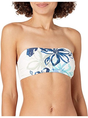 CARMEN MARC VALVO Женский белый купальник бикини с завязками Fleur Fresca Bandeau Top XS