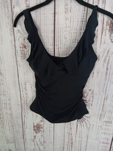 LAUREN Ralph Lauren Beach Club Solids Ruffle Underwire Tankini Top 6 Black