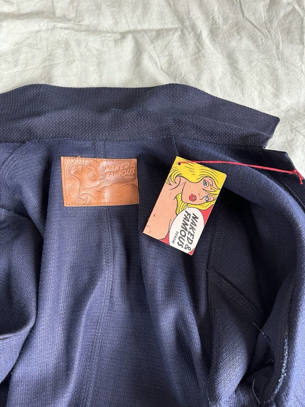 Naked & Famous Chore Coat Indigo Basketweave