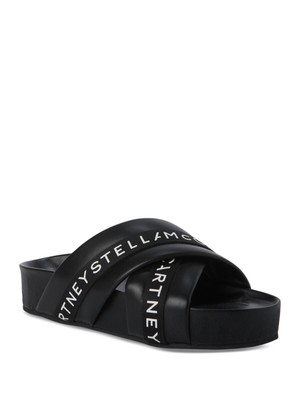 

STELLAMCCARTNEY Женские черные шлепанцы Vesta с круглым носком на платформе без шнуровки, Черный, 810062E00031