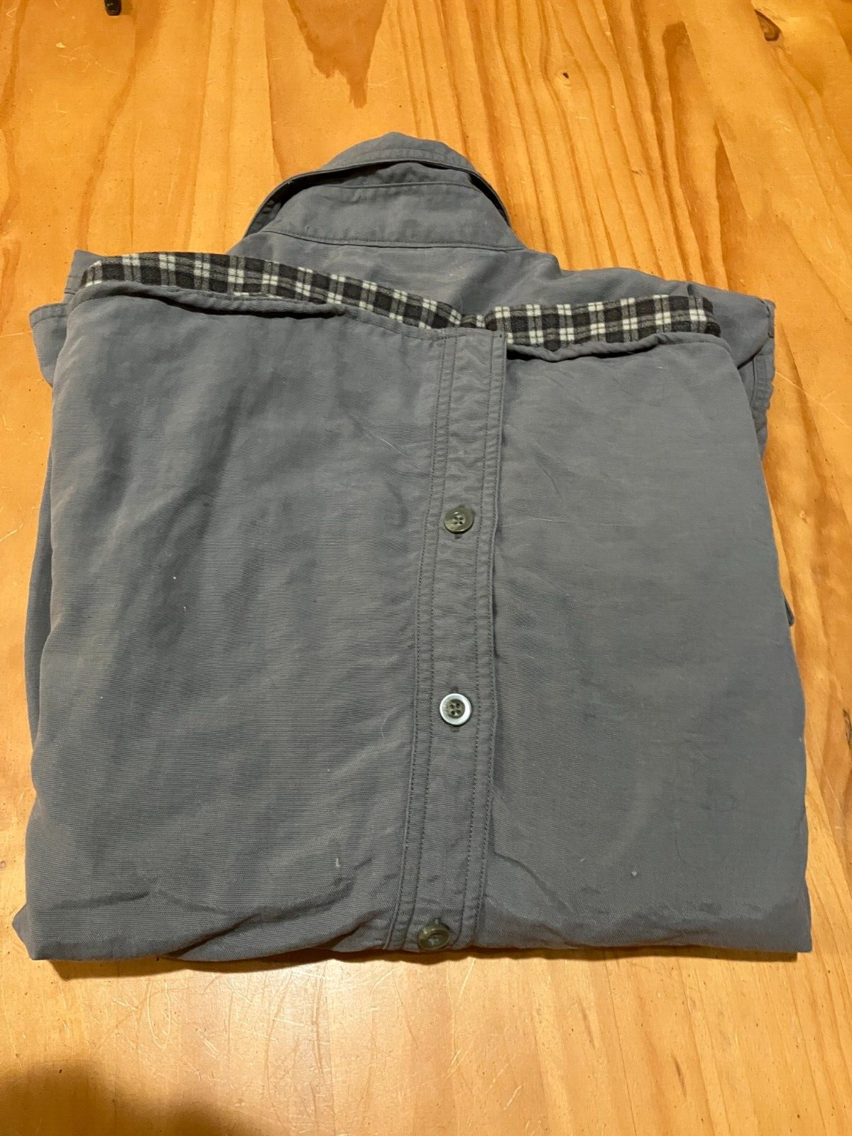 CABELA'S Flannel Lined Nylon Shirt-Jac Dark Green Color Size Large-Reg