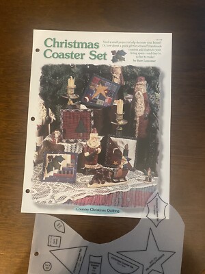 Quilted Christmas Coaster Set  Pattern Oxmoor House Vintage