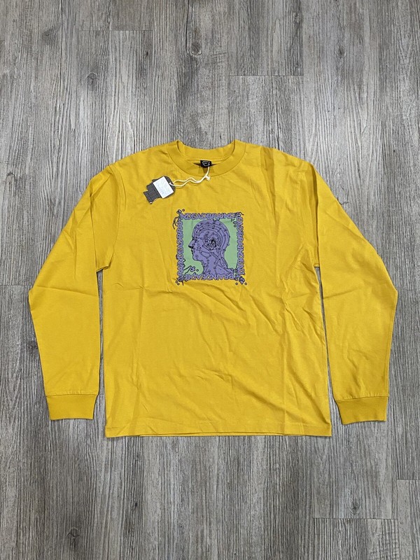 BRAIN DEAD BRAIN SCANNER LONG SLEEVE T SHIRT MUSTARD SIZE