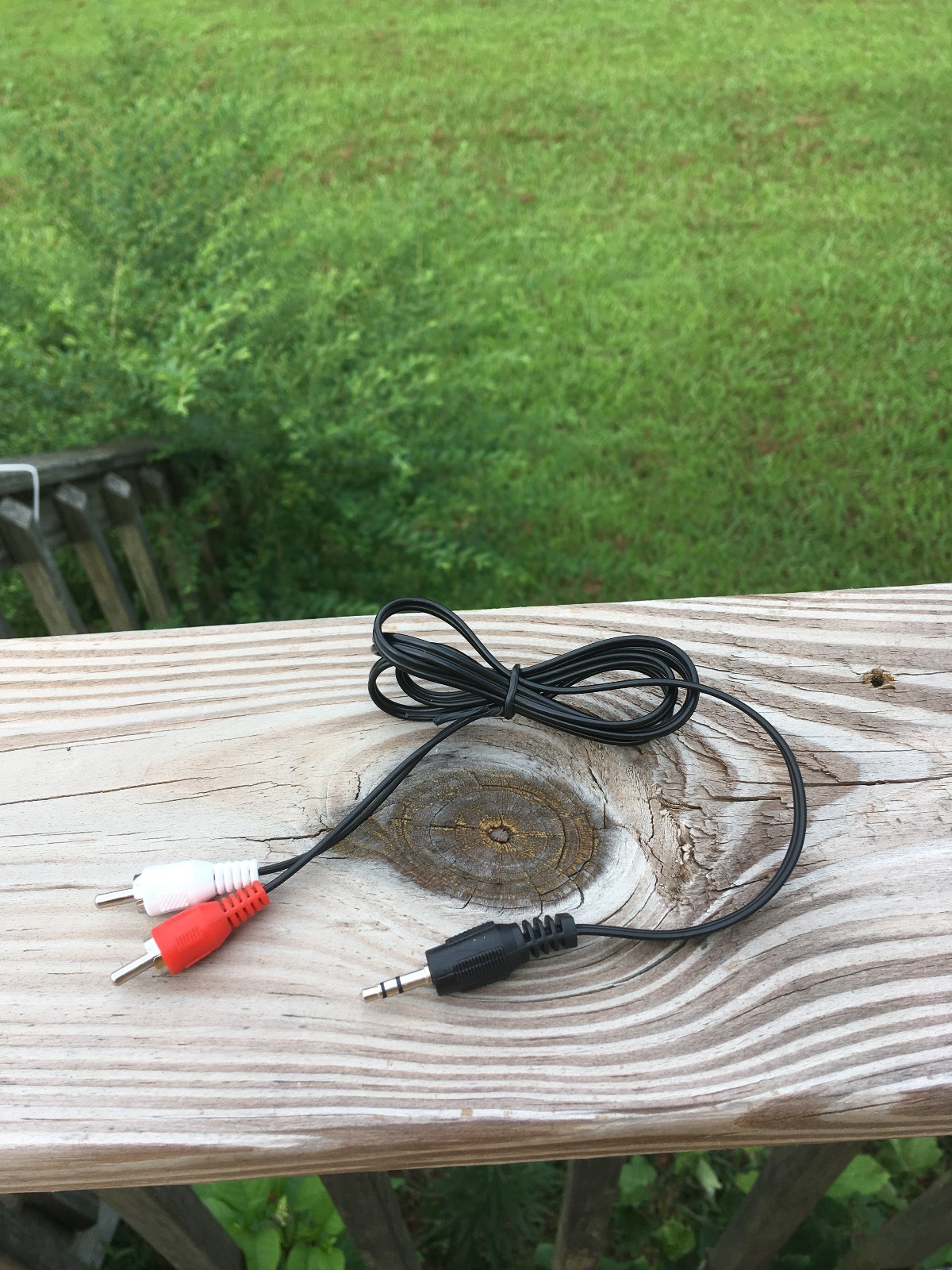 Brand New Generic Dual RCA Male To 3.5mm Stereo Male Cable, 3 Ft. Long, Black.