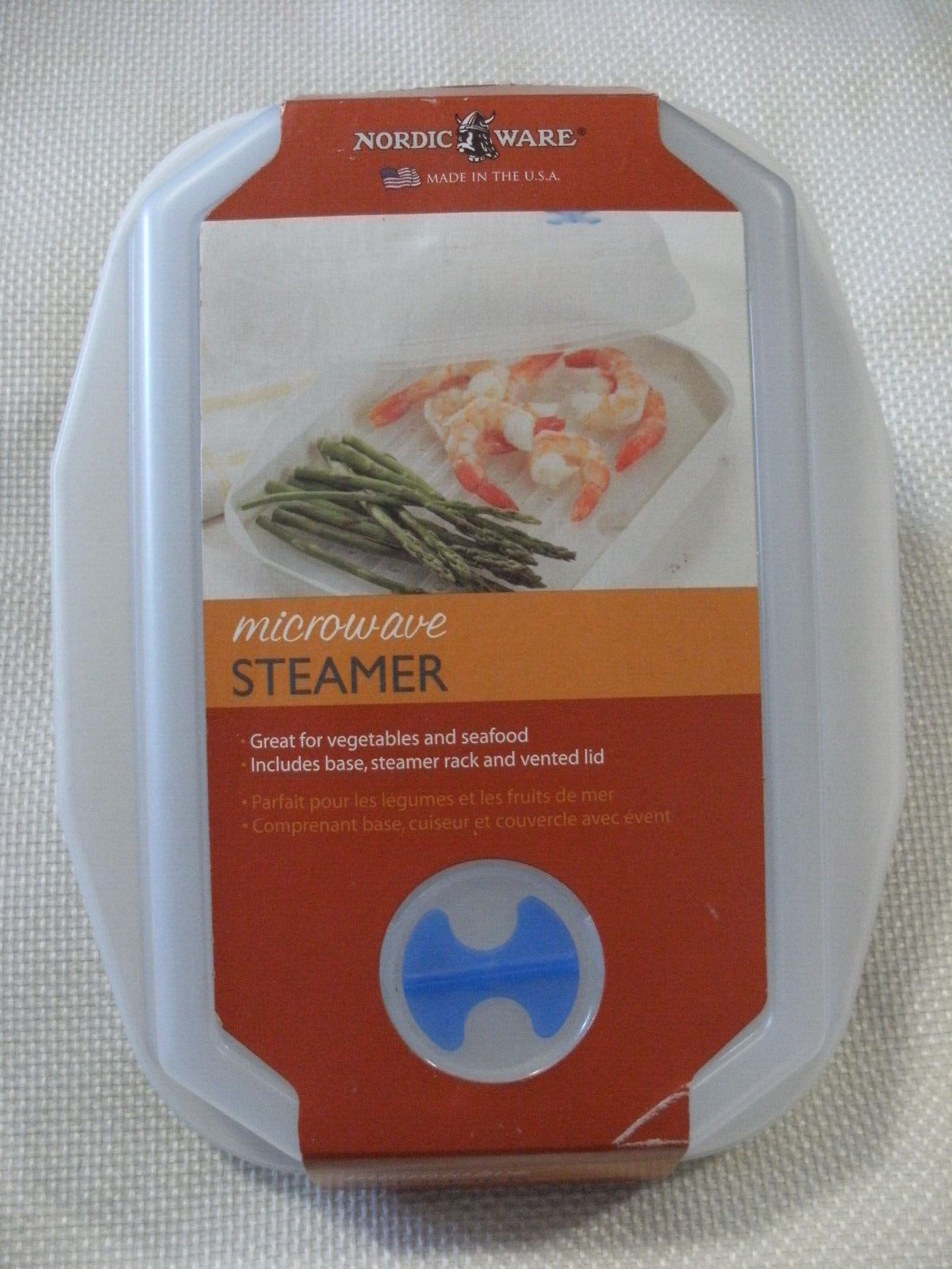 Nordic Ware Microwave Steamer Cooker Tray Vegetable Seafood 3 pieces Vented -New