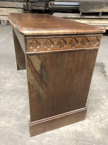Vintage 1950s Hammond C-type solid wood Quatrefoil organ bench