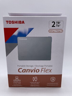Toshiba Canvio Flex 2TB USB Portable External Hard Drive HDTX120XSCAA