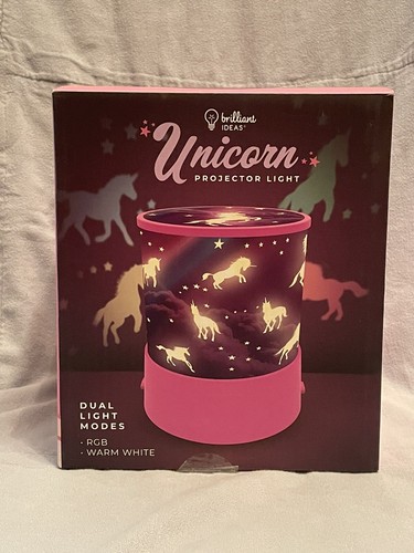NEW Brilliant Ideas Pink Unicorn Projector LED Light - White