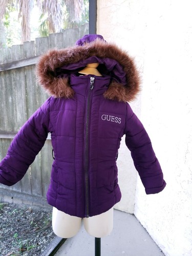 ジャケット・アウター BLESS Hoodedcoat Guess Los Angeles Winter Puffer Purple Hooded Coat Size 3T