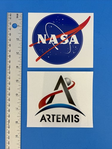 NASA Space Stickers Decals NASA Artemis Logo & NASA Meatball Logo Lot of 2