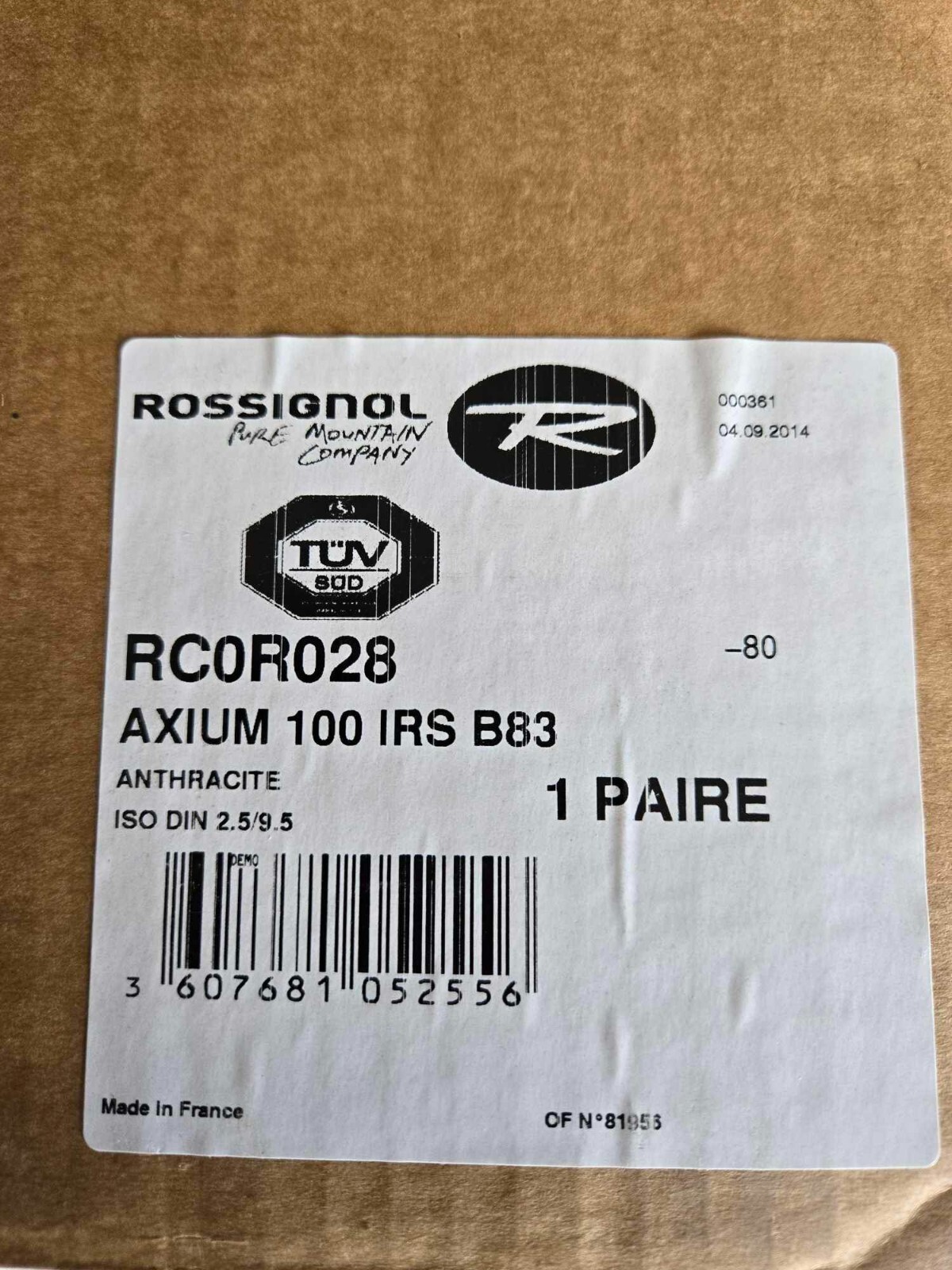 Rossignol Axium 100 B83 Ski Bindings - RC0R028 NEW IN BOX
