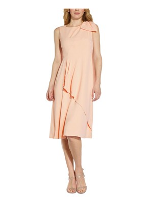 

ADRIANNA PAPELL Женское розовое платье без рукавов с бантом и искусственным запахом до колена, Розовый