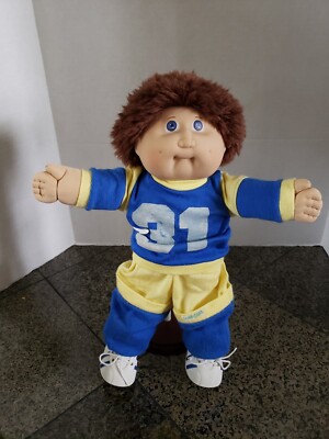 Vtg Cabbage Patch Kids Fuzzy 1984 Jesmar Spain Boy HM2 Blue Jersey Doll