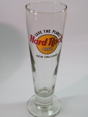 Pilsner Beer Drink Glass ~ HARD ROCK CAFE ~ NEW ORLEANS, LA ~ Save the Planet