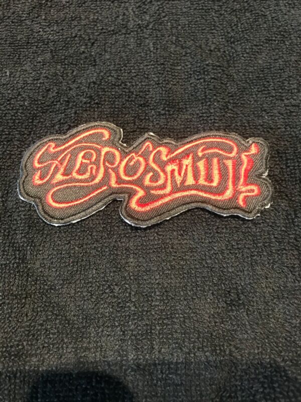 New AEROSMITH  Iron On Patch BLACK WITH RED LETTERING Free Shipping 