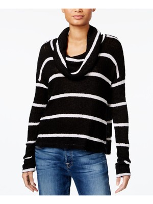 

CHELSEA SKY Женская черная полосатая туника с длинным рукавом и воротником-хомутом Размер, Черный