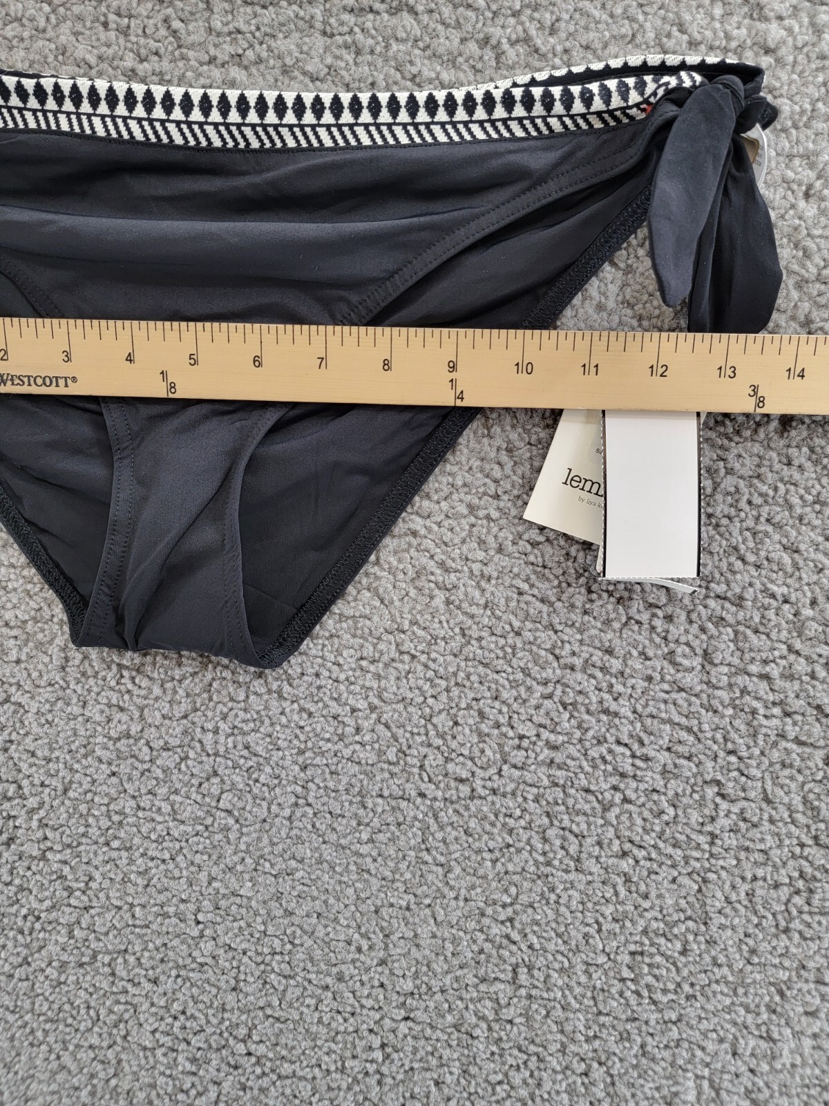Lemlem Lucy Embroidered Trim Bikini Bottoms Women's L Black/White Tie Closure - Picture 6 of 16