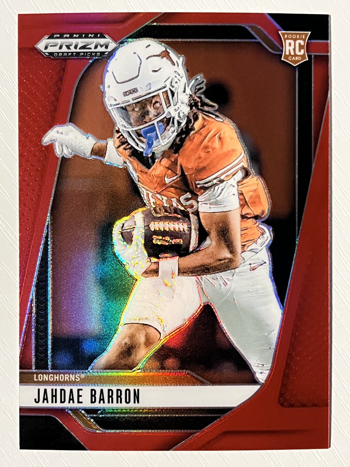 Jahdae Barron 2025 Panini Prizm Draft Picks Red Prizm RC 267/399 Broncos Texas