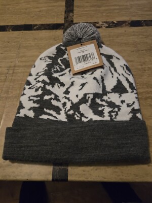 The North Face Adult Ski Tuke Pom Pom Beanie Winter Snow Hat Gray White Beanie