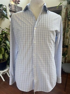 Mizzen & Main Shirt Men's Sz M Blue Leeward Trim Fit Pocket Long Sleeves