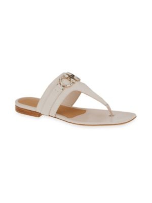 

SALVATORE FERRAGAMO Женские бежевые кожаные сандалии без шнуровки Rikis, Бежевый, 753928