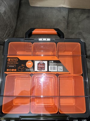 Tactix 13 in. Plastic Portable Tool Box with 6 Bins