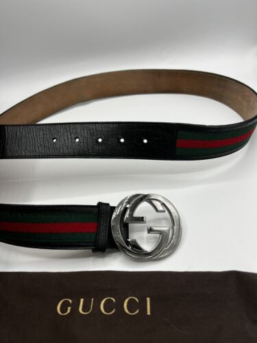 GUCCI Men Interlocking G Buckle, Red/Green Belt Sz 105/42 | eBay GUCCI Men Interlocking G Buckle, Red/Green Belt Sz 105/42 | eBay