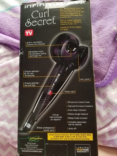 Infiniti Pro Conair Curl Secret Purple 3 Settings Auto Shut Off 2 Temps CD203R