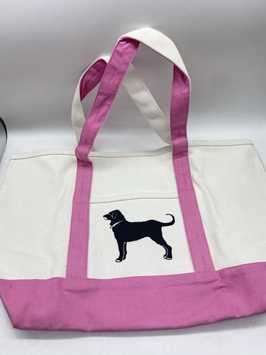 きんぎょ　フラックピンク　バッグ The Black Dog Pink Canvas Tote Bag Sturdy w/ Pocket & Straps