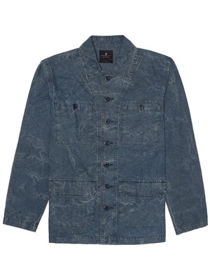 

JUNK FOOD Mens Albert Blue Tie Dye Military Jacket, Синий, 12MJW402