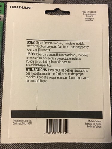 Lot of 3 thin Hillman 0.008mm thick Tin Sheet Metal Plate 4” X 5” 4x5 884460