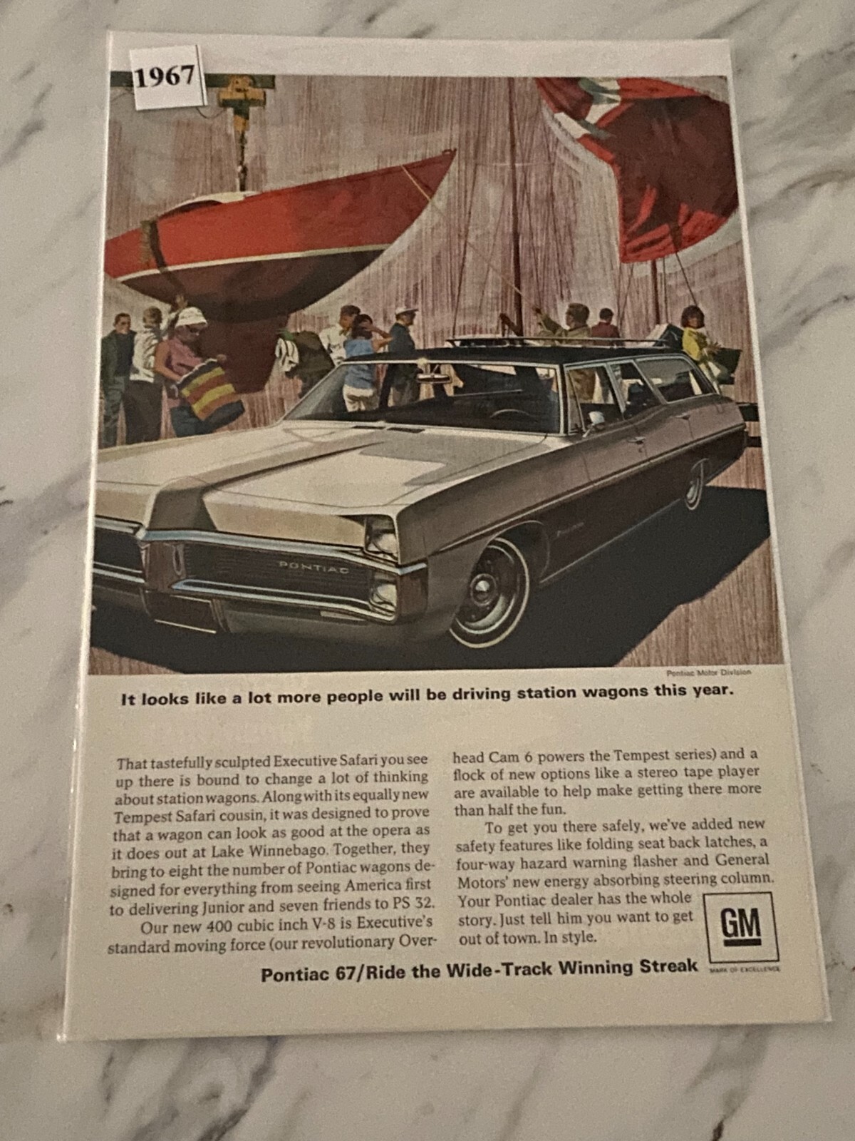 Vintage 1967 GM Pontiac Station Wagon Magazine Ad