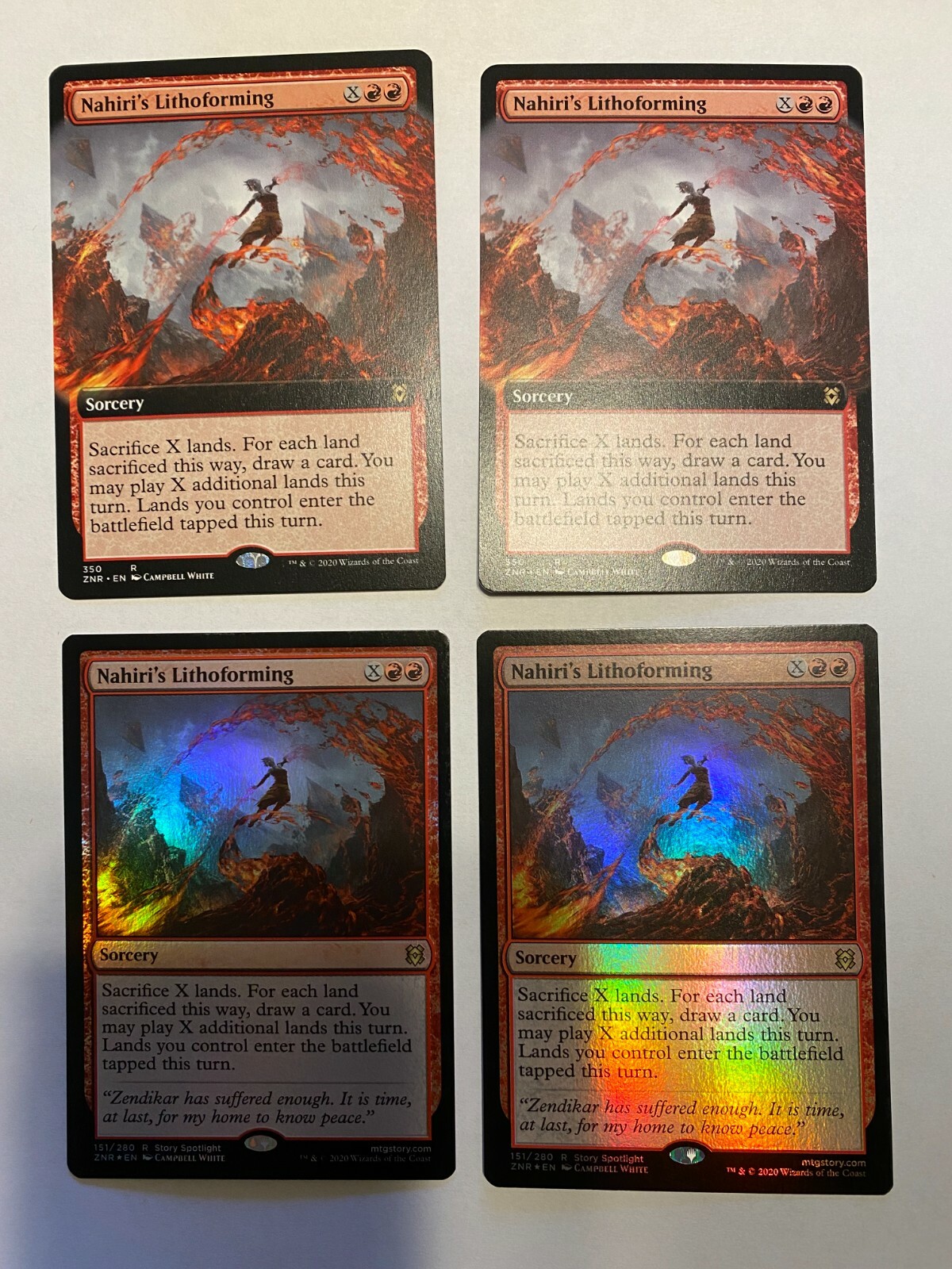 Nahiri's Lithoforming 2x FOIL ZNR MTG Zendikar Rising Rare MINT red Nahiri's Lithoforming 2x FOIL ZNR MTG Zendikar Rising Rare MINT red