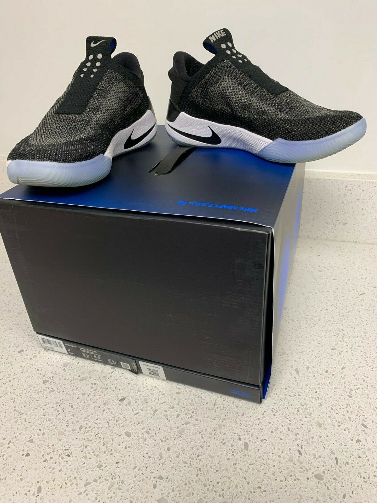 nike adapt bb black & blue platinum shoes
