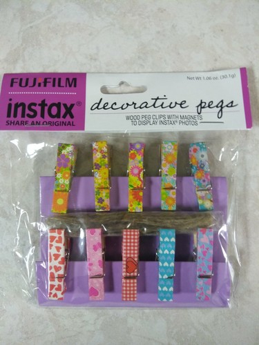 BRAND NEW Fujifilm instax Decorative Pegs (10-Pack) Spring Loaded Clothespins