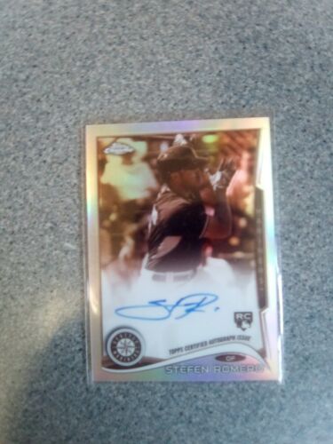 stefen romero 2014 Topps Chrome Negative Refractor Rookie Signature Card #9/75. rookie card picture