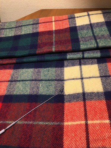 VINTAGE WOOL PLAID THROW BLANKET TROY ROBE 58 x 72”