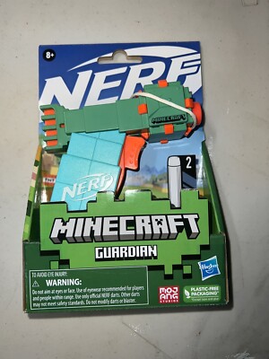 NERF MicroShots Minecraft Guardian Blaster 2 Official Elite Darts Priming Handle