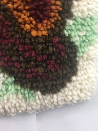 Vintage Owl Latch Hook Rug Wall Hanging Retro Decor Mcm 26x20 Large Prop