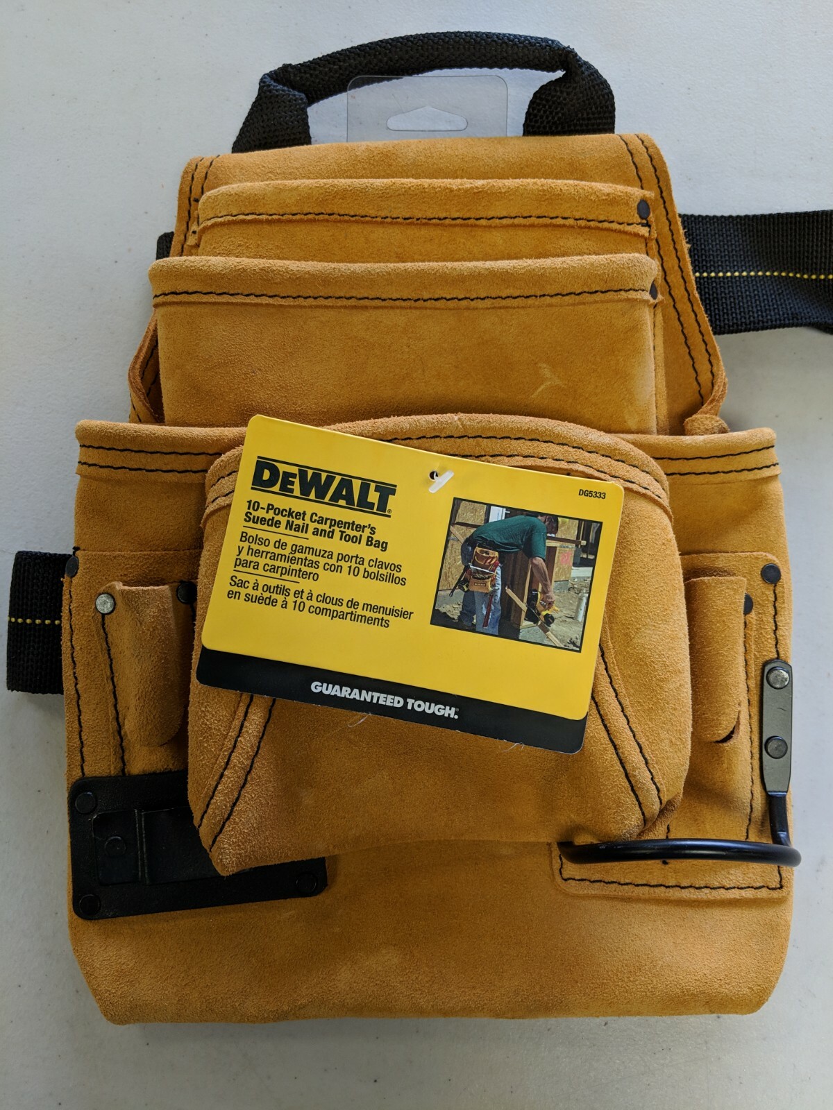 Dewalt DG5333 10-Pocket Carpenter's Suede Nail & Tool Bag