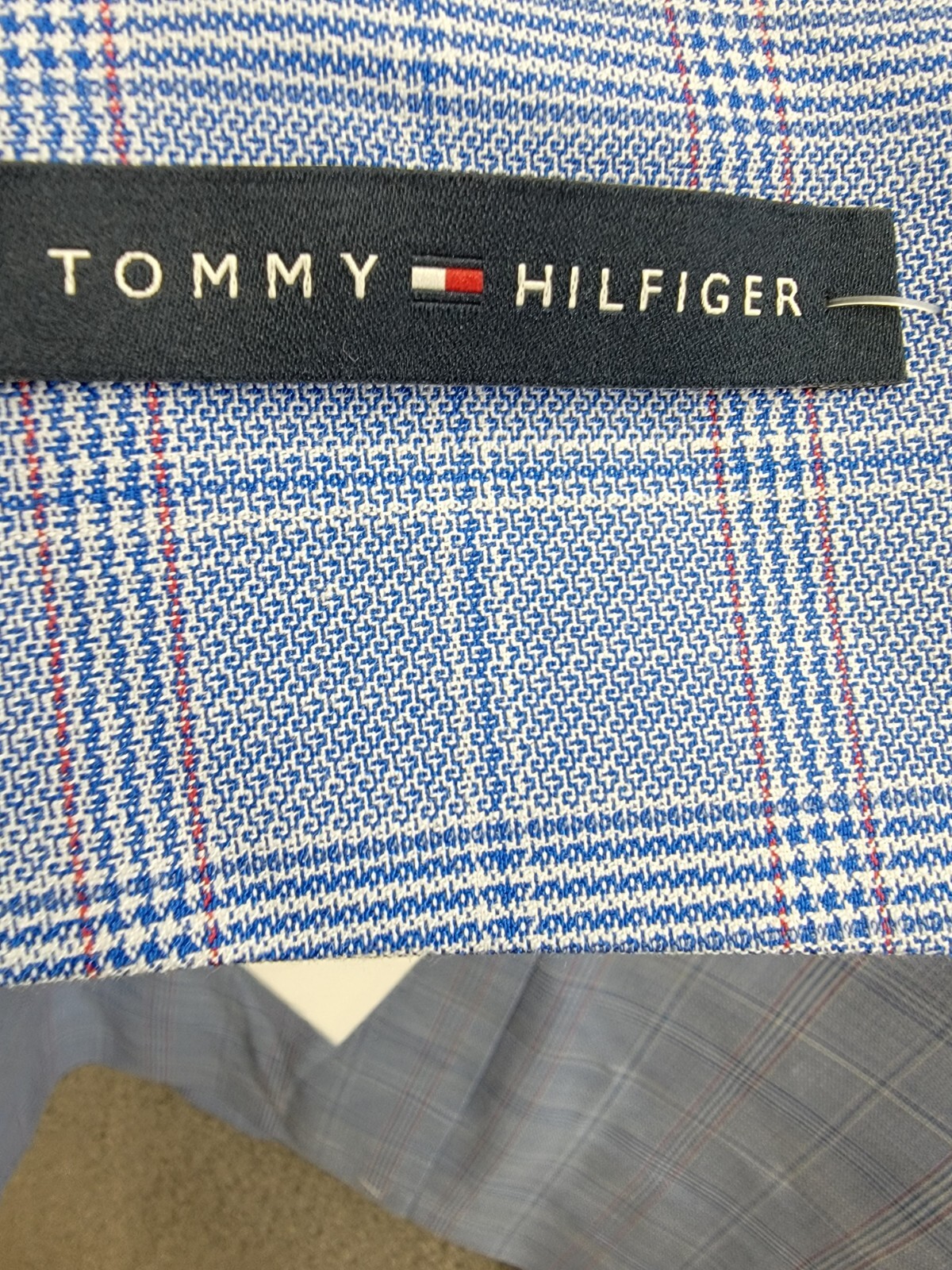 Tommy Hilfiger Stretch Deco Plaid Sport Coat Big Boys 16 Blue Flap Pockets L/S - Picture 18 of 19