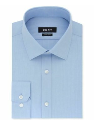 

Мужская синяя эластичная классическая рубашка в клетку DKNY, Синий, 2900985