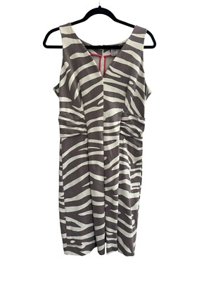 BANANA REPUBLIC X Issa London Size 12 Ponte Knit Taupe Tiger Dress Safari #3568