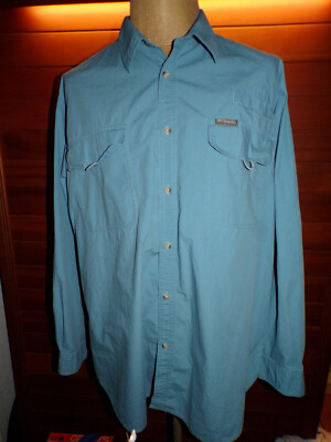 Columbia Long Sleeve Vented Shirt Roll Up Sleeves Size XXL